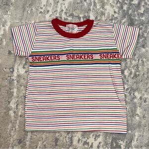 ADORABLE Vintage Health-Tex “Sneakers” Striped T-shirt 1970s Size 5